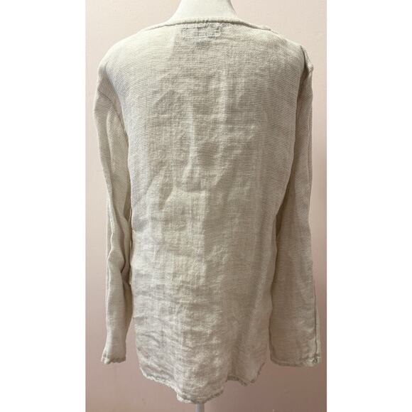 FLAX 100% Linen Rolled Sleeve Lightweight Oversized Tunic Top Size M - Picture 2 of 6